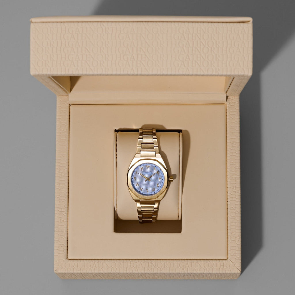Northgate Club 34 Sky Blue "Clou de Paris" dial (Limited Stock) - Northgate Watches