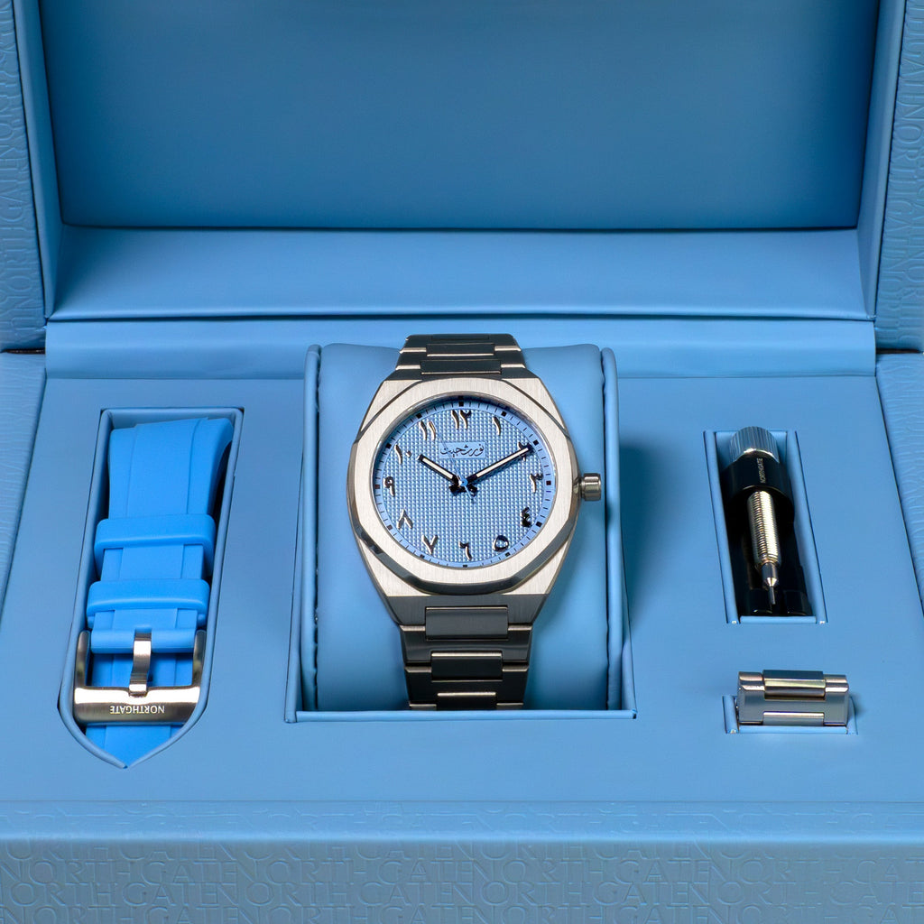 NEW Northgate Sky Blue "Clou de Paris" Swiss Automatic (only 35 available first half of October 2023) - Northgate Watches