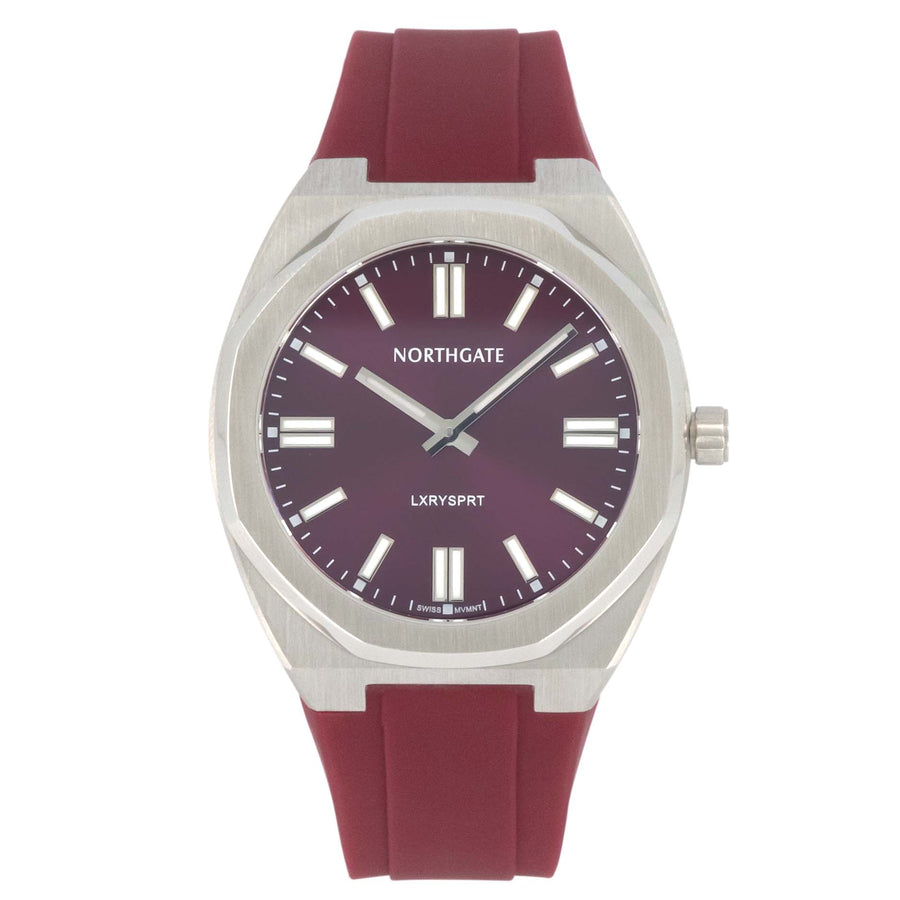Northgate 40mm Cherry/Burgundy rubber strap (fits on 40mm models* delivered from 1 October 2022) - Northgate Watches