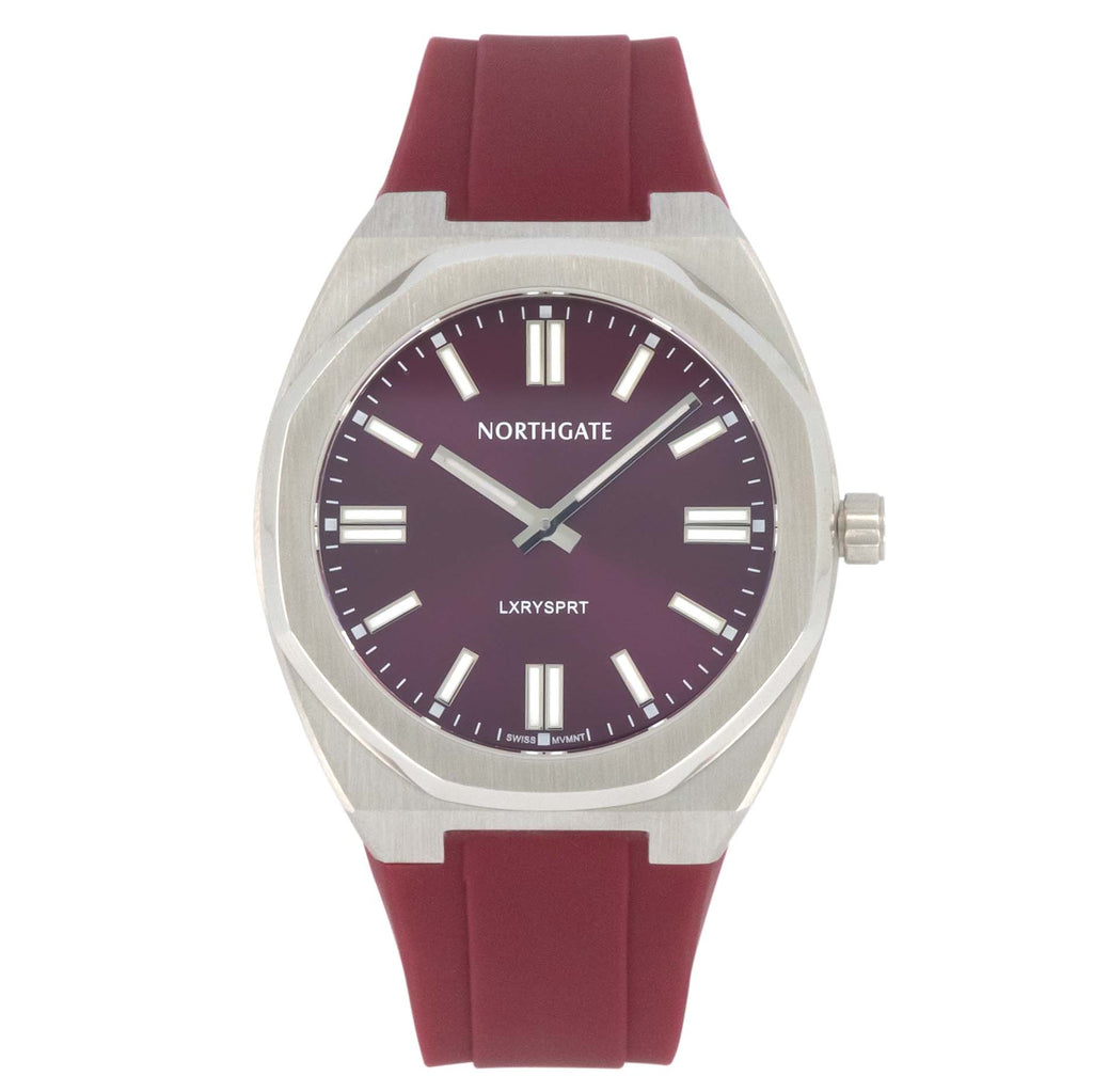 Northgate 40mm Cherry/Burgundy rubber strap (fits on 40mm models* delivered from 1 October 2022) - Northgate Watches