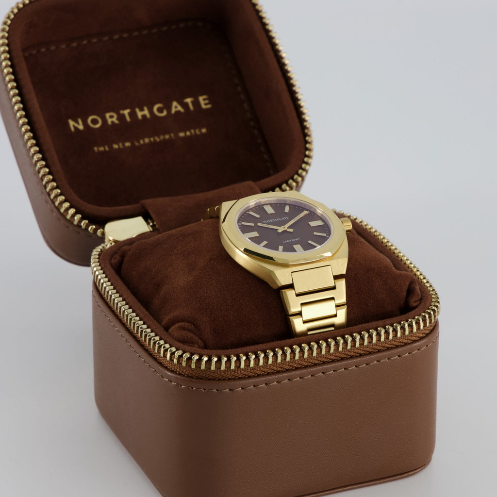 Northgate Club 34 Cinnamon brown Gold - Northgate Watches