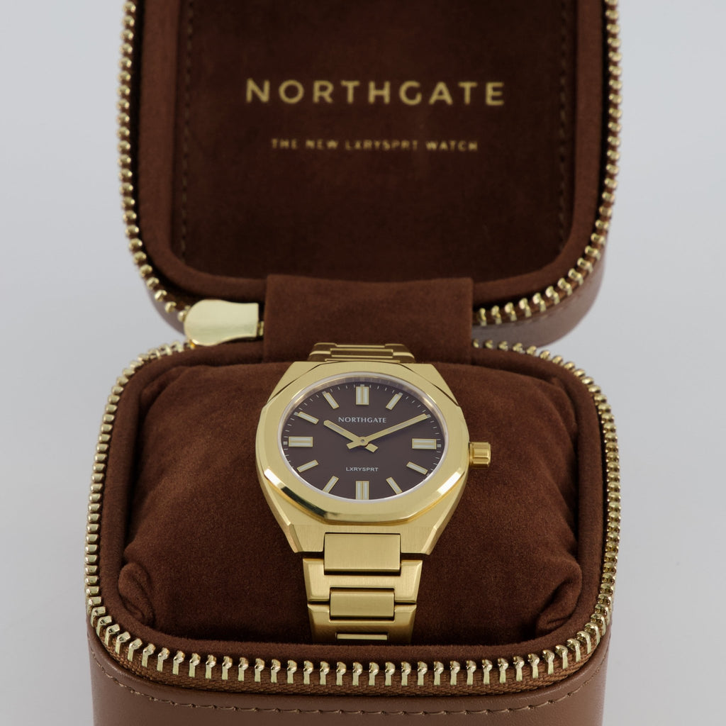 Northgate Club 34 Cinnamon brown Gold - Northgate Watches