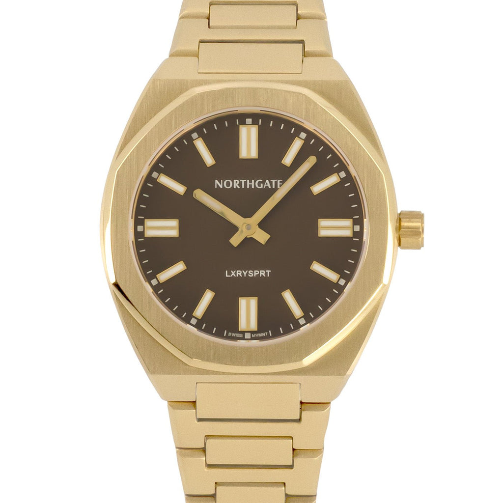 Northgate Club 34 Cinnamon brown Gold (Ladies Size) - Northgate Watches