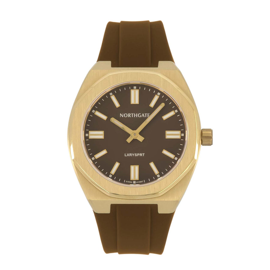 Northgate Club34 Cinnamon Brown rubber strap - Blue Ocean Europe BV