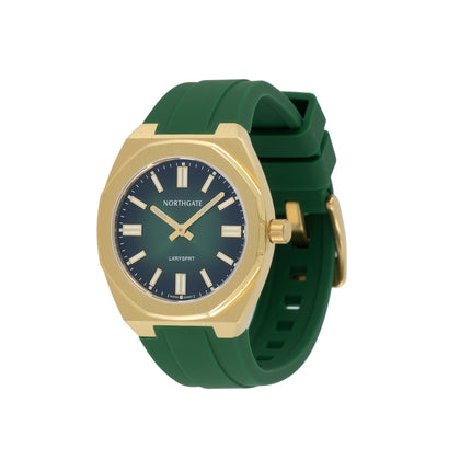 Northgate Club34 Emerald Green rubber strap (gold buckle)