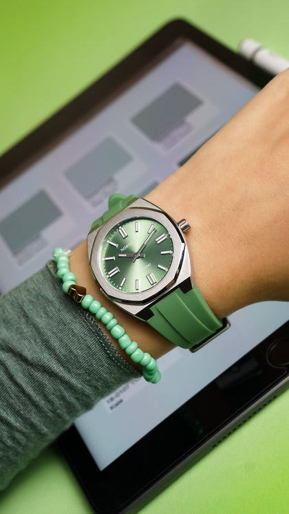 Northgate Club34 Sage Green rubber strap