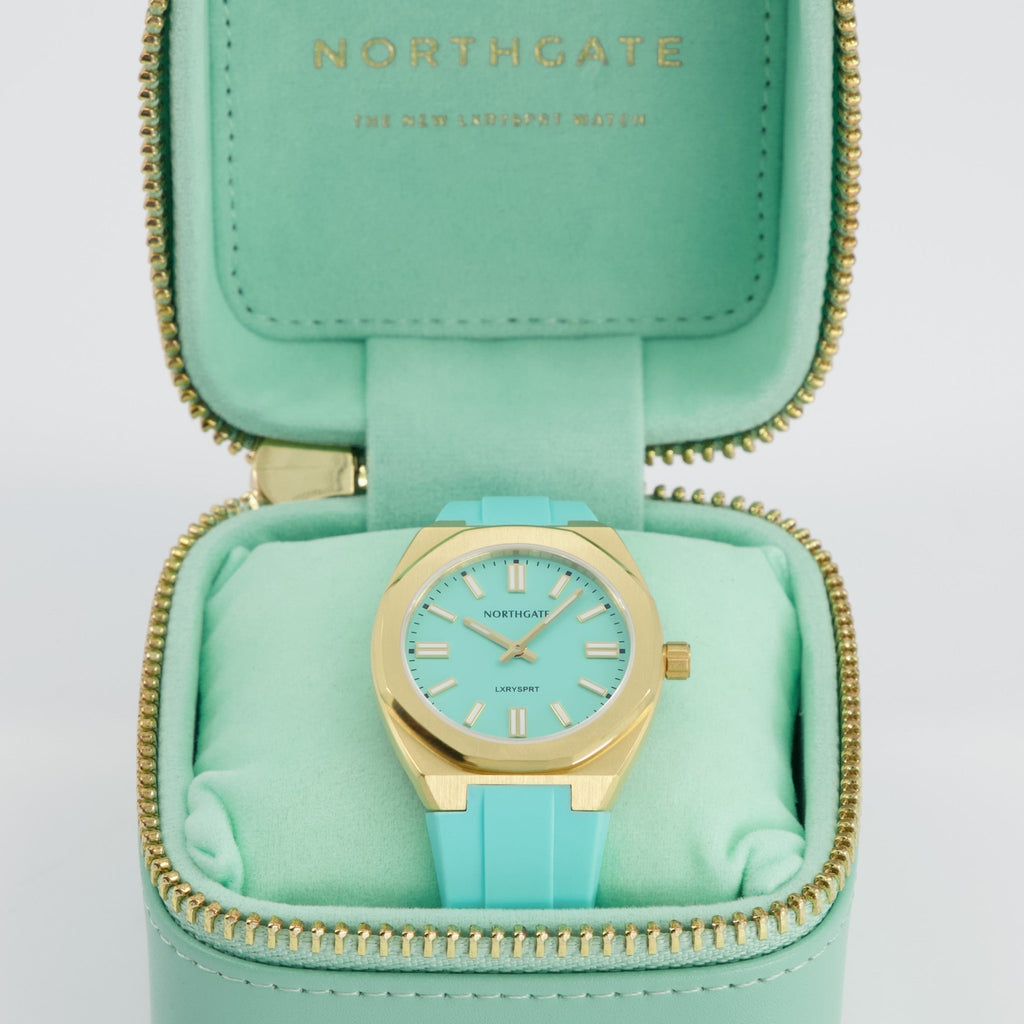 Northgate Club34 St.Barth Azur rubber strap (gold buckle) - Blue Ocean Europe BV