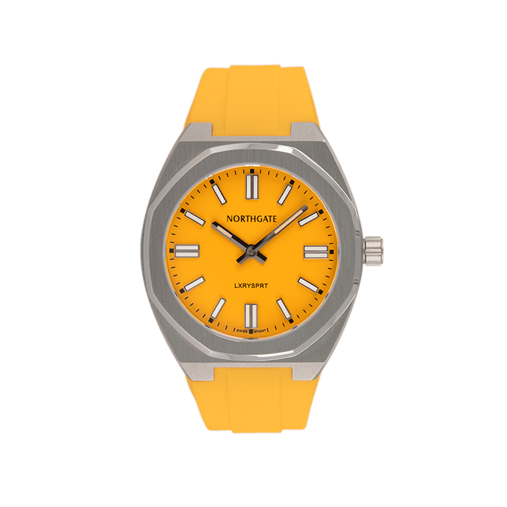 Northgate Club34 Yuma Yellow rubber strap steel - Northgate Watches